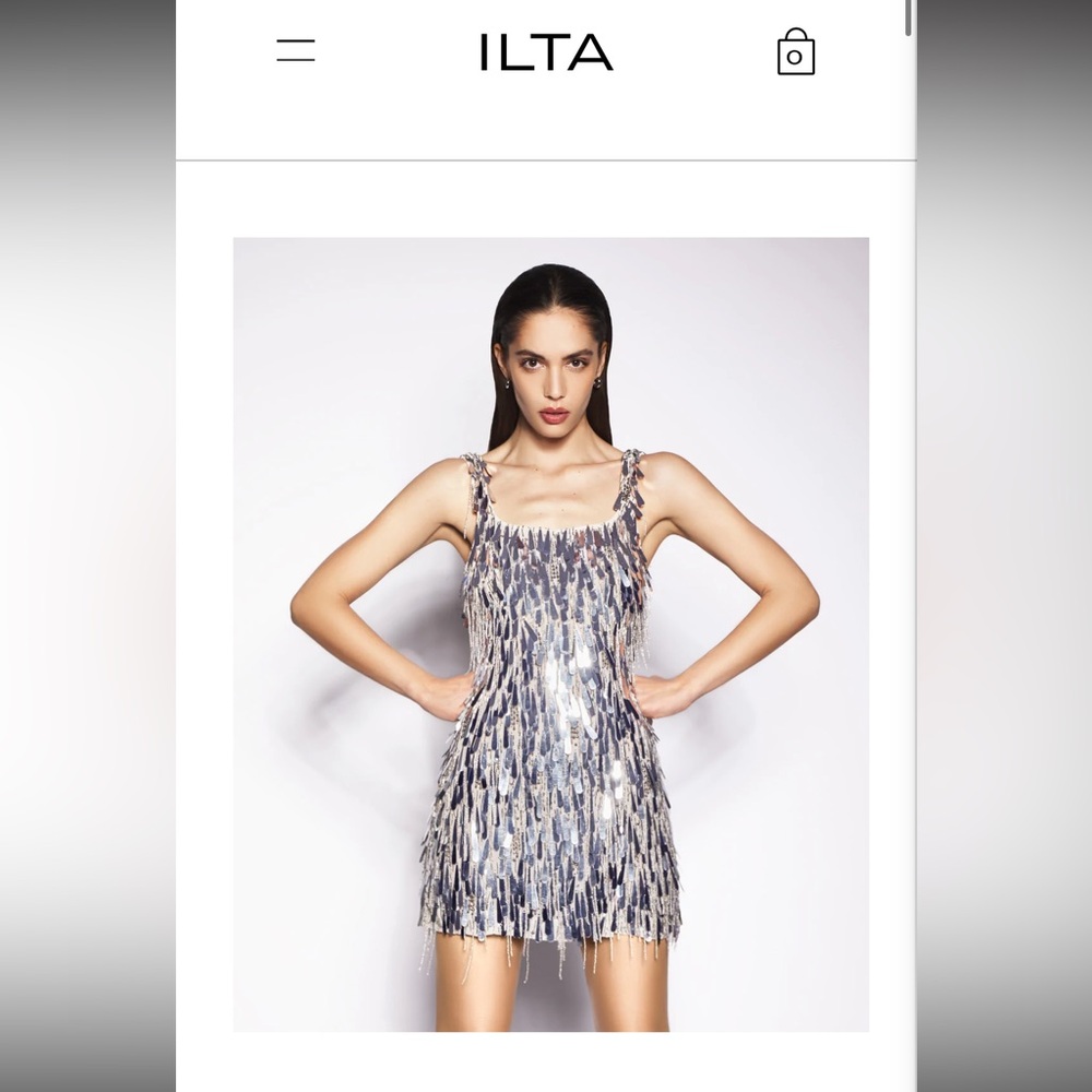 Silver Sequin Mini Dress